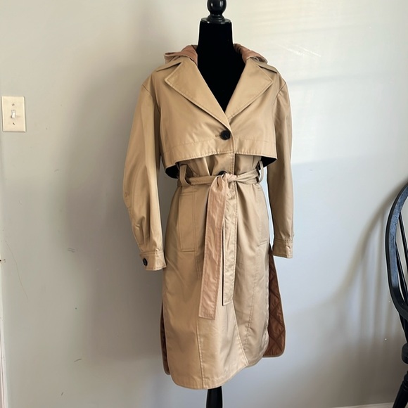 COACH NWT Classic Khaki Quilted Trench Coat size XS - Picture 2 of 16